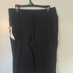 Mondetta Women's High Rise Drawstring Black Capri Pants Size XL NWT Yoga Pant